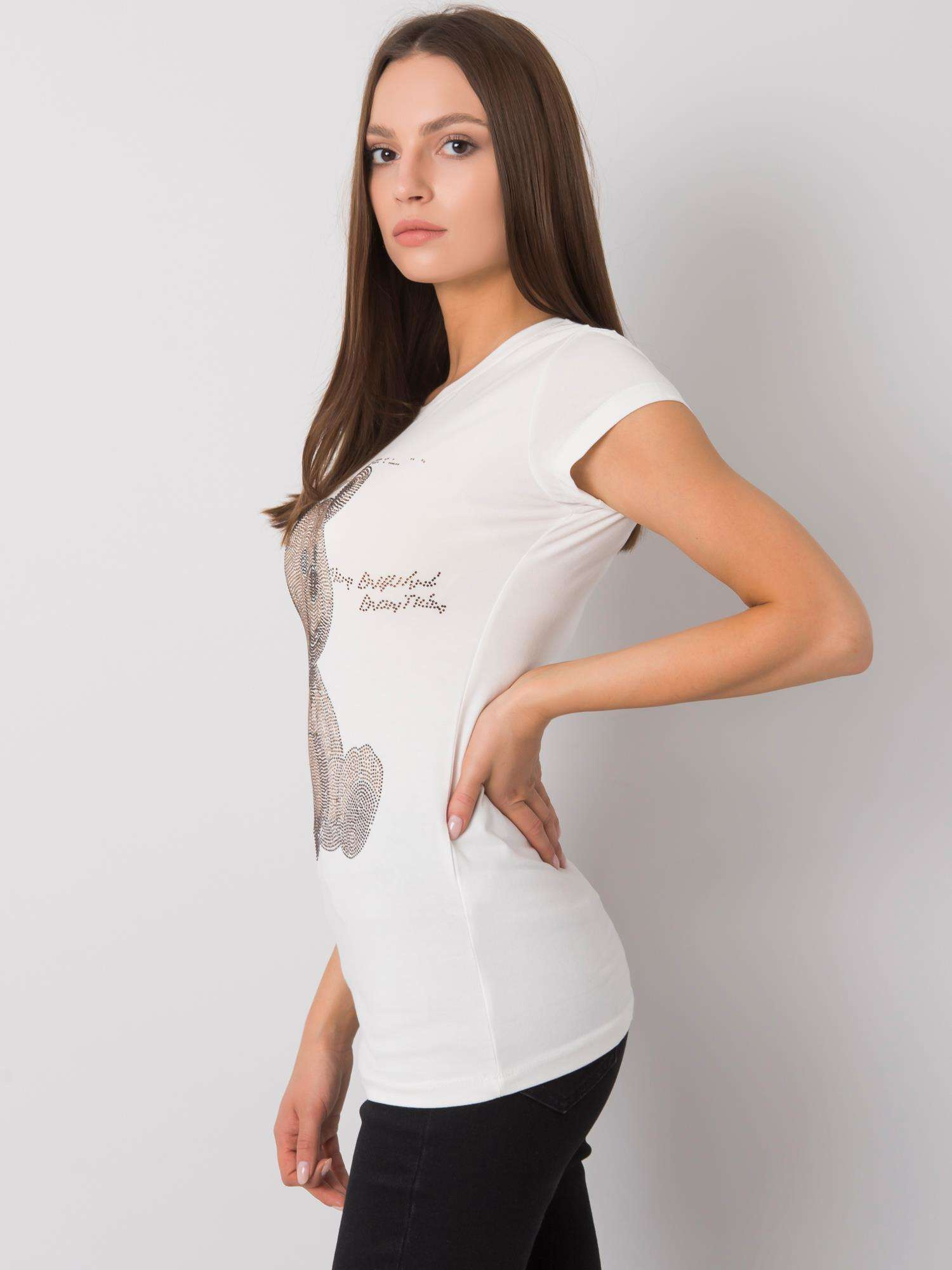 Ecru t-shirt z aplikacją Misha