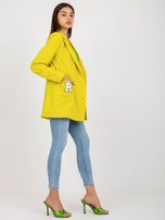 Hurtownia Żółta marynarka damska z naszywkami