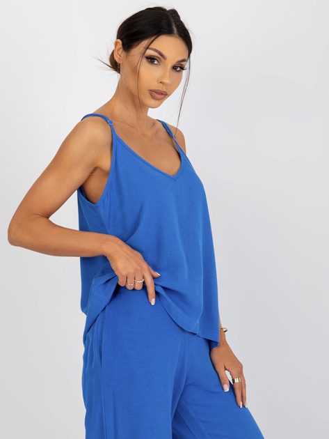 Hurt Niebieski damski top z dekoltem V OCH BELLA