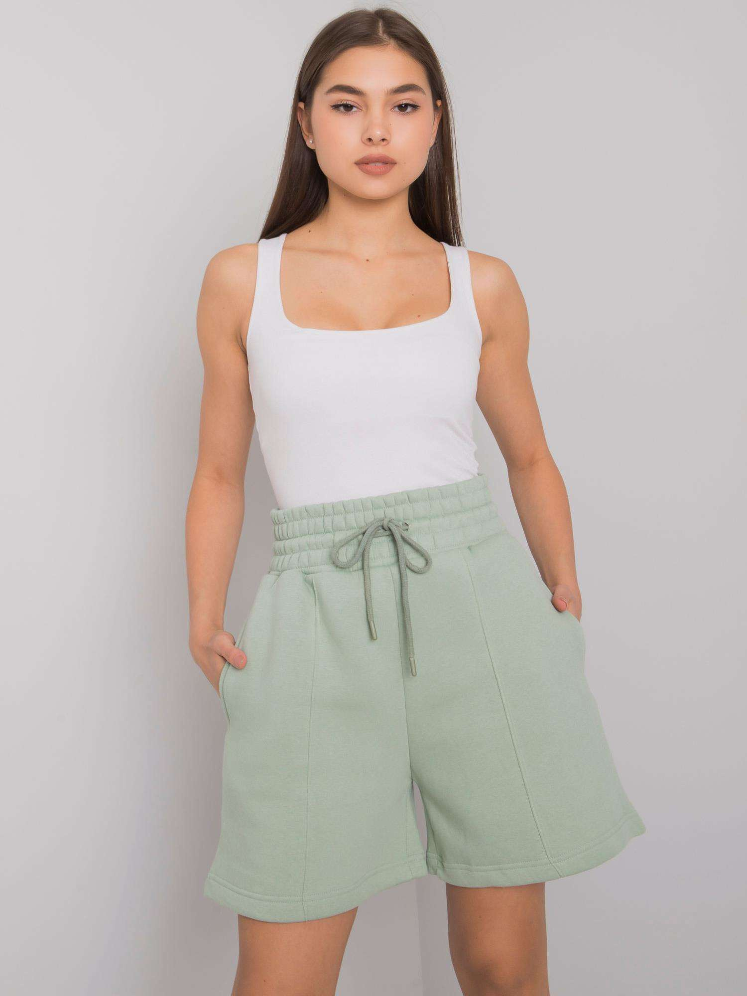 Larianna pistachio sweatshorts.