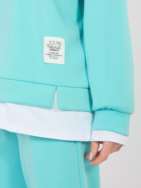 Miętowy dresowy komplet z prostymi spodniami RUE PARIS