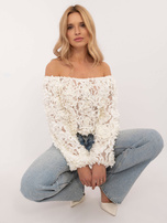 Hurt Ecru wizytowa bluzka hiszpanka z aplikacją 3D