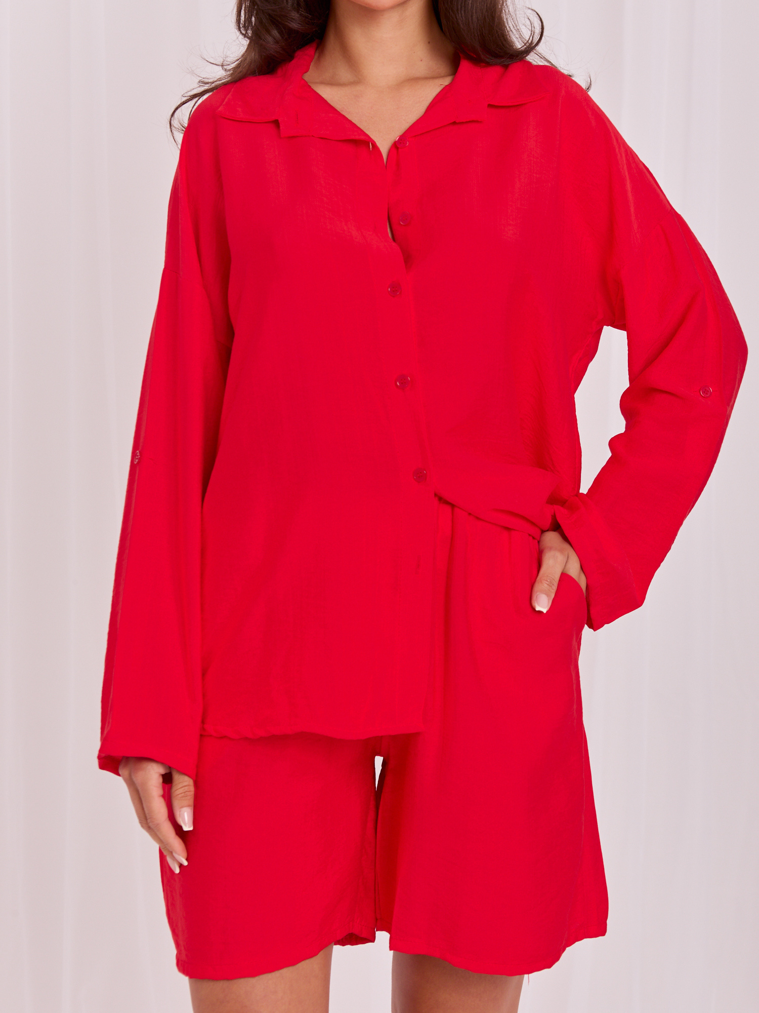 Rotes sommerliches Set aus Viskose RUE PARIS.