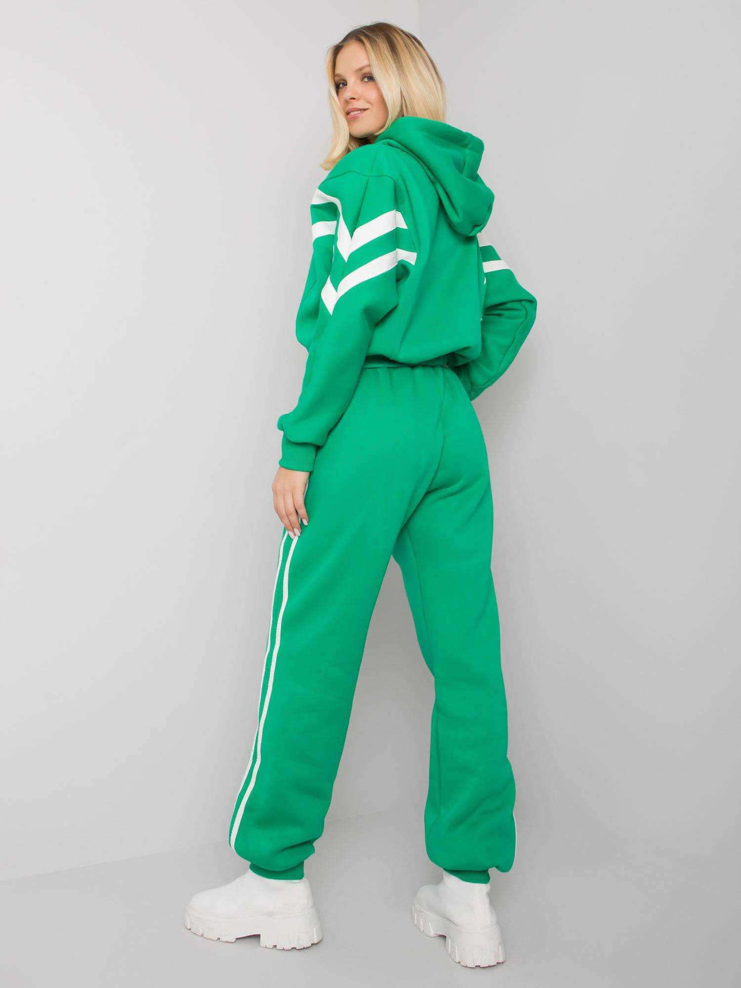 Zielony komplet casualowy z lampasami Stacy 