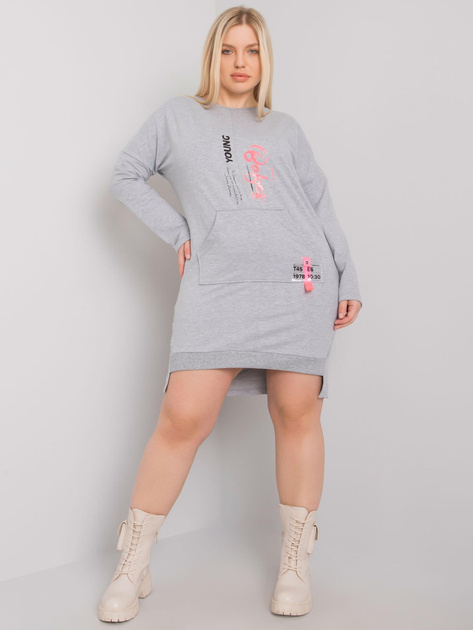Szara melanżowa sukienka dresowa plus size Akira