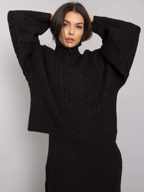 Czarny dwuczęściowy komplet z dzianiny Imane RUE PARIS