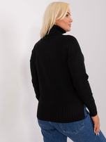 Hurtownia Czarny damski sweter plus size z wiskozą