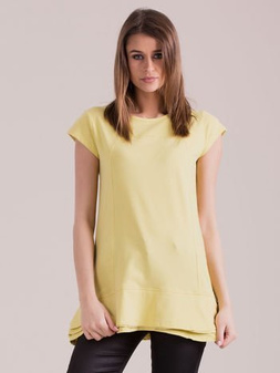 Yellow tunic with layered ruffles S