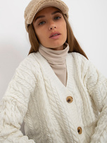 Hurt Ecru damski sweter rozpinany z guzikami RUE PARIS 