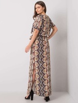 Beżowa sukienka z printami Meriem