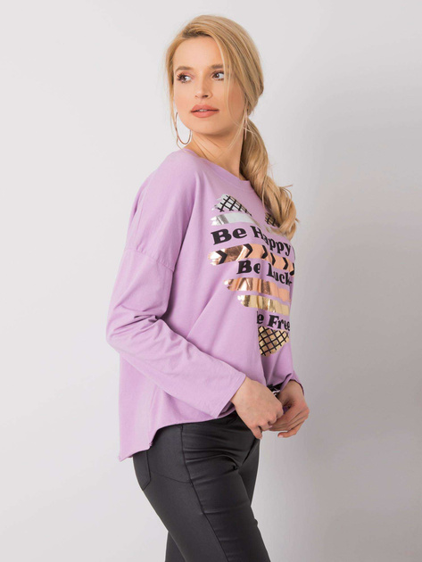 Fioletowa bluzka z długim rękawem Miriana