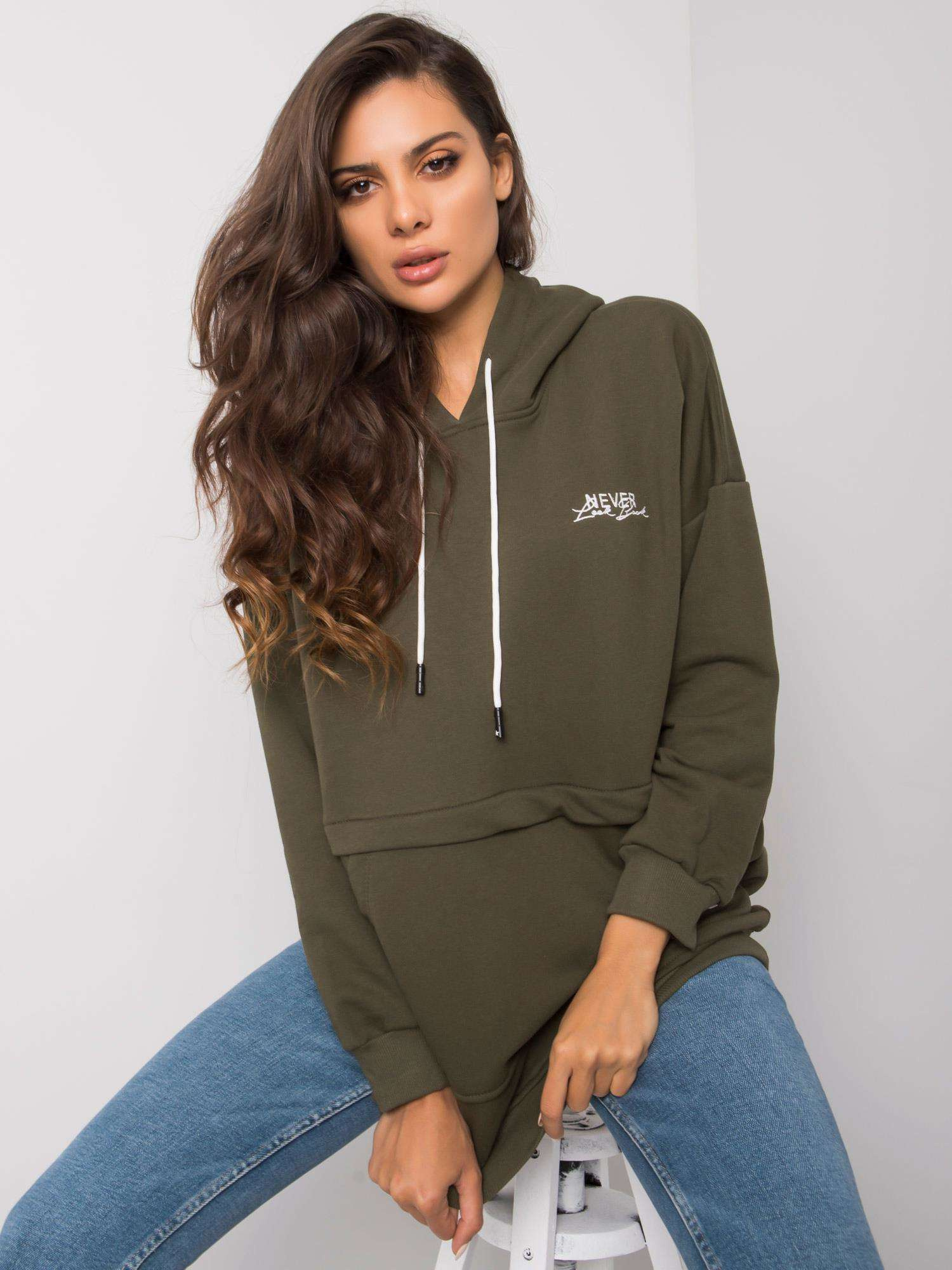 Khaki bluza z kapturem Edna