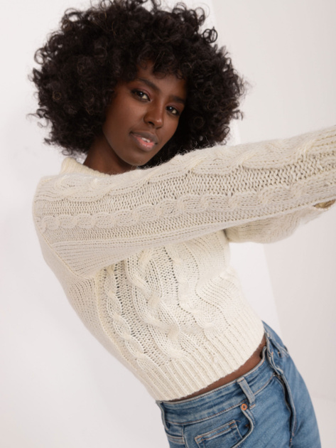 Hurt Ecru sweter damski z półgolfem MAYFLIES