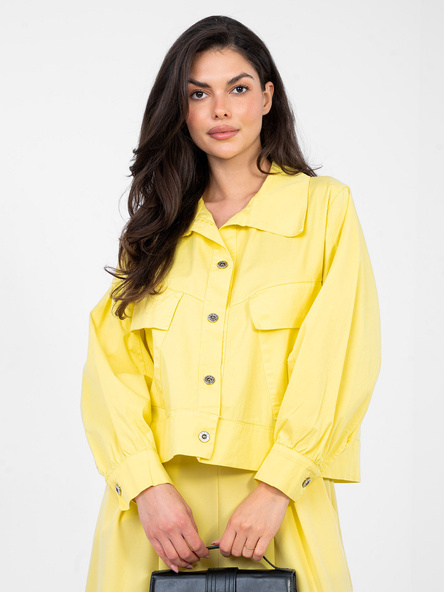 Żółta bawełniana koszula z kołnierzem RUE PARIS