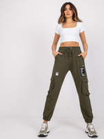 Khaki spodnie dresowe bojówki Gina