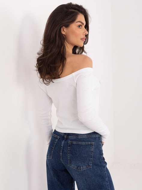 Ecru krótka bluzka z odkrytymi ramionami