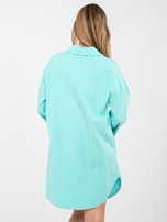Turkusowa casualowa sukienka o kroju koszuli RUE PARIS