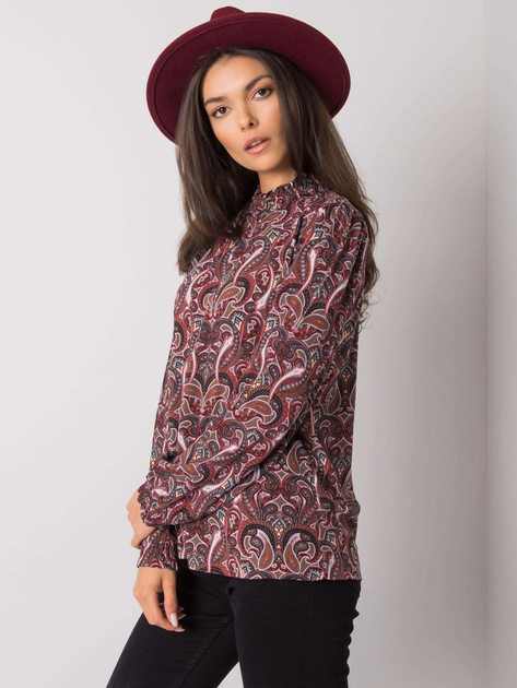 Ciemnobrązowa bluzka z printami Hadiya FRESH MADE