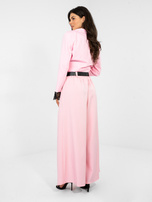 Jasnoróżowe garniturowe spodnie z szeroką nogawką RUE PARIS 