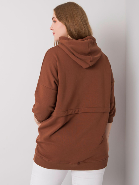 Ciemnobrązowa bluza plus size z kieszenią Gioia
