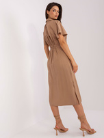 Hurtownia Camelowa midi sukienka szmizjerka ZULUNA