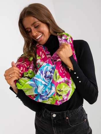 Online wholesale Fuchsia cotton scarf with prints.