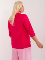 Hurtownia Fuksjowa bluzka plus size z rozcięciami
