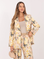 Żółta damska marynarka w kwiaty RUE PARIS 
