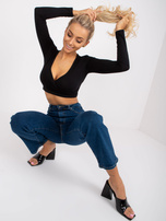 Ciemnoniebieskie proste jeansy z wysokim stanem Marcela RUE PARIS