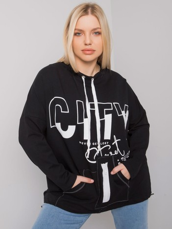 Czarna bluza plus size bez kaptura Hackney