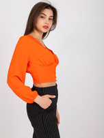 Pomarańczowa bluzka z luźnymi rękawami Agathe