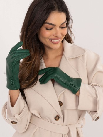 Dunkelgrüne elegante Damenhandschuhe