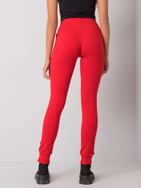 Czerwone spodnie dresowe z bawełny Davina