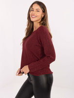 Bordowy brokatowy sweter damski RUE PARIS