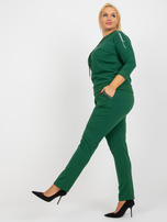 Hurt Ciemnozielone dresowe spodnie plus size z gumką w pasie Savage