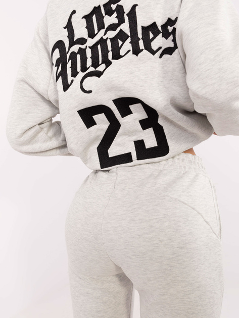 Hurt Jasnoszary melanżowy dresowy komplet ze spodniami