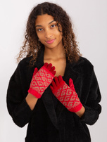 Wholesale Red Touchscreen Gloves with Overlay