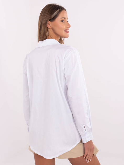 Hurt Biała elegancka koszula z odpinanymi broszkami