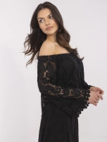 Czarna koronkowa bluzka hiszpanka od kompletu