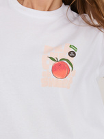 Biały t-shirt z nadrukiem na plecach SUBLEVEL 