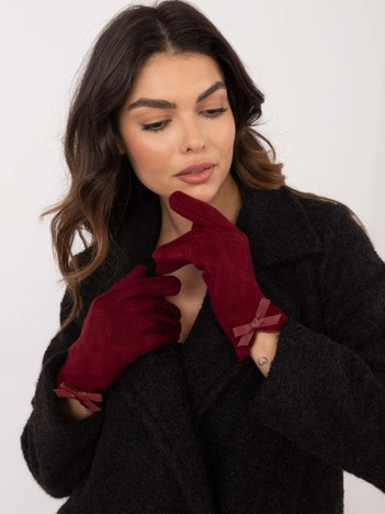 Großhandel Bordeaux Damen Touchscreen-Handschuhe.