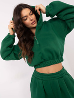 Hurt Ciemnozielony dresowy komplet basic z szerokimi spodniami