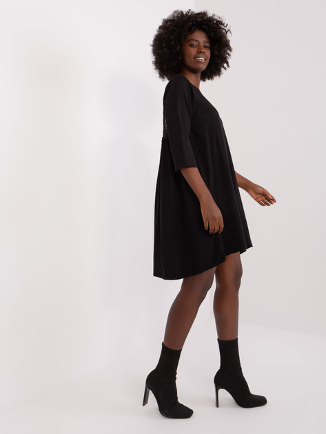 Hurt Czarna sukienka z rękawem 3/4 Jamelia RUE PARIS