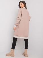 Ciemnobeżowa bluza rozpinana z naszywką Lucia RUE PARIS 