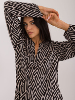 Hurt Czarna wiskozowa bluzka we wzory SUBLEVEL