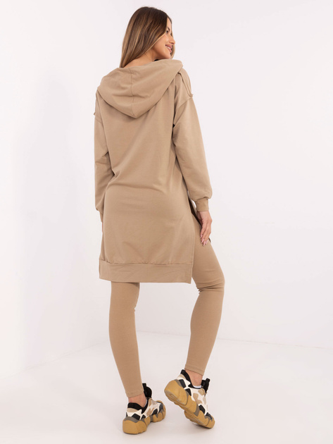 Hurt Ciemnobeżowy komplet basic z bluzą oversize