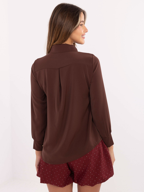 Brązowa rozpinana koszula z kieszenią