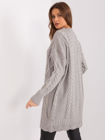 Hurtownia Szara sukienka z dzianiny w warkocze RUE PARIS