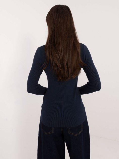 Hurt Granatowy klasyczny sweter z domieszką wiskozy