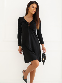 Black simple basic long sleeve dress RUE PARIS S
